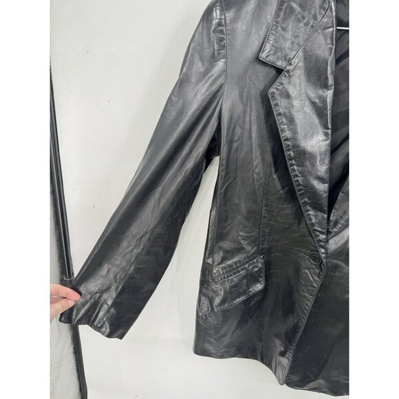 Ellen Tracy 100% Leather Jacket Women 12 Black Grunge Retro Y2K Moto Preppy - Picture 7 of 7
